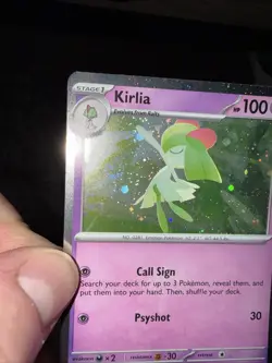 Pokemon Kirlia Cosmos Holo With SWIRL 059/132 Mega Evolution Near Mint - Image 4