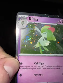 Pokemon Kirlia Cosmos Holo With SWIRL 059/132 Mega Evolution Near Mint - Image 5