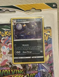 Pokemon Sword & Shield Evolving Skies - 3 Pack Blister - Umbreon Promo - Sealed! - Image 2