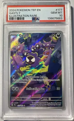Pokemon TCG PSA 10 Gem Mint Illustration Rare Gastly 2024 #177 Temporal Forces. - Image 1