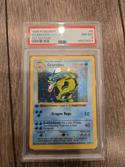 PSA 8 NM-MT Gyarados Holo 1st Edition Shadowless Base Set Pokemon Game 1999 - Image 1