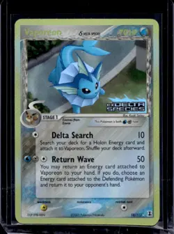 2005 Pokemon EX Delta Species Vaporeon Reverse Holo #18/113 - Image 1