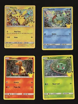 McDonald’s Pokemon 25th Anniversary Holo Pikachu Squirtle Charmander Bulbasaur - Image 1