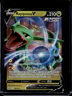 2023 Pokemon SWSH Crown Zenith Rayquaza V #100/159 - Image 1