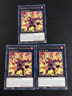 Number 61: Volcasaurus (X3) JUSH-EN043 Yugioh 1st Edition (New) Rare - Image 1
