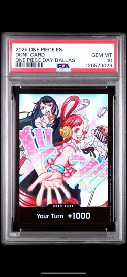 2025 One Piece Don!! Card (Uta & Ado) One Piece Day Dallas 2025 PSA 10 - Image 1