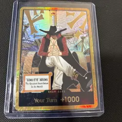 DON!! Card Gold Frame Mihawk OP14 ONE PIECE NM English The azure sea’s seven - Image 1