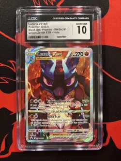 Lucario VSTAR SWSH291 Sword & Shield Promo Cards Holo CGC 10 - Image 1