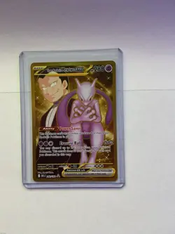 Team Rockets Mewtwo EX 240/182 Destined Rivals Gold Hyper Rare Card - Image 1