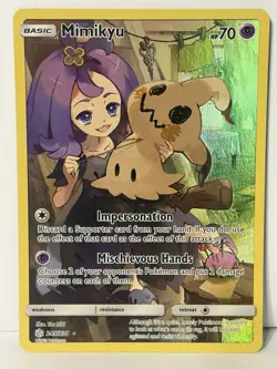 Pokemon Mimikyu 245/236 Secret Sm-Cosmic Eclipse Card Near Mint Condition - Image 2