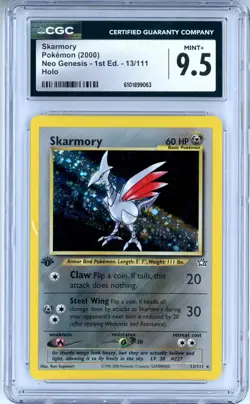 CGC MINT+ 9.5 Pokemon Trading Card Game Skarmory 13/111 Neo Genesis Holo 1st Ed - Image 1