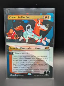 MTG - Comet, Stellar Pup -FOIL BORDERLESS - Legendary Planeswalker - UNF #275 - Image 1