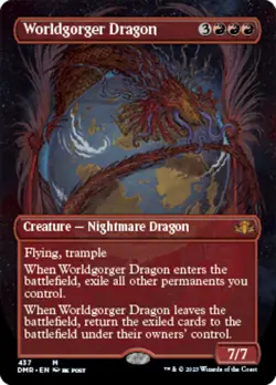 Worldgorger Dragon (Borderless Alternate Art) [Dominaria Remastered] Foil Near M - Image 1