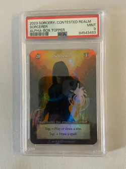 2023 Sorcery Contested Realm Alpha Box Topper Sorcerer PSA 9 #3483 - Image 1