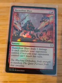MTG Hazardous Blast (FOIL) 135 Phyrexia : All Will Be One M/NM Free UK P&P - Image 1