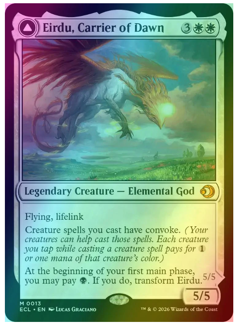 Eirdu, Carrier of Dawn // Isilu, Carrier of Twilight - Foil Lorwyn Eclipsed MTG - Image 1