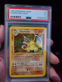 1999 Pokemon TCG Charizard Base Set Holo Rare Card 4/102 PSA 5 - Image 1