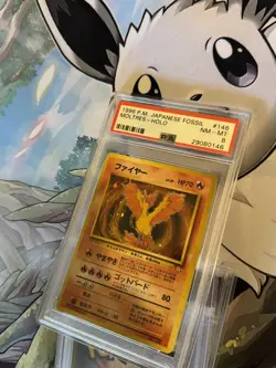 Pokemon TCG: 1996 P.M Japanese Fossil Moltres - Holo #146 - PSA 8 NM-MT - SWIRL - Image 2