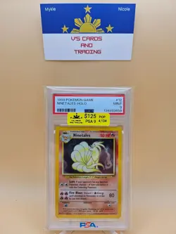 1999 POKEMON BASE SET UNLIMITED #12 NINETALES-HOLO PSA 9 - Image 1