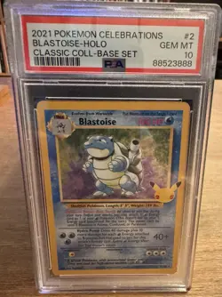 Pokemon Blastoise Holo Celebrations Classic Collection 2/102 PSA 10 Gem Mint - Image 1