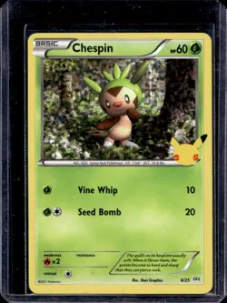 2021 Pokemon McDonald's 25th Anniversary Special Edition Chespin Foil #6/25 - Image 1