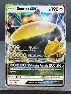 Snorlax GX SM05 Black Star Promo Holo Pokemon 2016 Light Play LP - Image 1