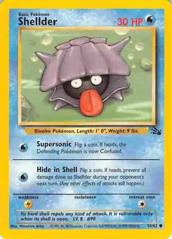 Shellder 54/62 Common Fossil Pokemon LP - Image 1