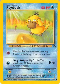 Psyduck 53/62 Common Fossil Pokemon LP - Image 1