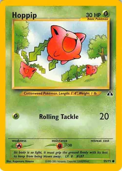 Hoppip 55/75 Common Neo Discovery Pokemon LP - Image 1