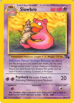 Slowbro 43/62 Uncommon Fossil Pokemon MP - Image 1