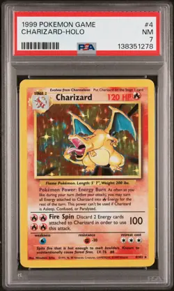 1999 POKEMON GAME #4 CHARIZARD-HOLO PSA 7 - Image 1