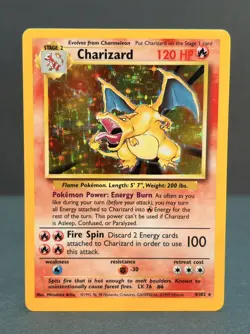 Pokemon Base Set Charizard Holo - Lightly Played LP - Original Vintage 4/102 - Image 3