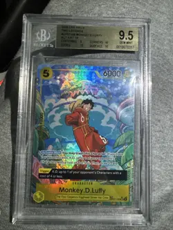 BGS 9.5 GEM MINT Monkey D Luffy Treasure Rare OP07-109 500 Years in the Future - Image 1