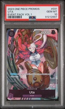 One Piece Uta Promo Event Pack Volume 1 English P-031 GEM TCG PSA 10 - Image 1