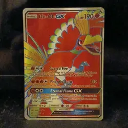 Ho-Oh GX Ultra Rare Full Art Holo SM-Burning Shadows 131/147 190HP Pokemon Card - Image 1