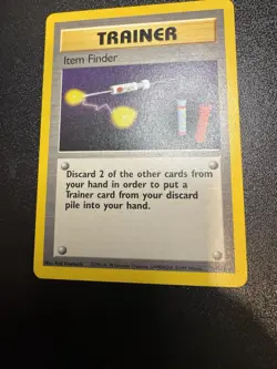 Pokemon TCG Item Finder Base Set Unlimited Rare Card NM 74/102 - Image 1