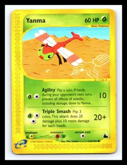 💥 Yanma Pokemon 2003 TCG Card (Skyridge) # 116/144 Non Holo Vintage - Image 1
