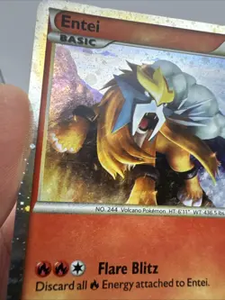 Pokemon Entei HGSS20 Promo Heart Gold Soul Silver Pokemon Card Holo Foil LP - Image 3