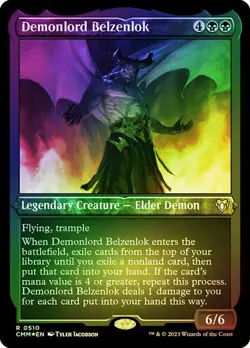 Demonlord Belzenlok FOIL ETCHED - 0510 - Rare - Commander Masters CMM MTG - Image 1