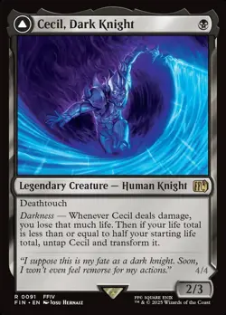 MTG Final Fantasy *FOIL* R Cecil, Dark Knight #0091 - Image 1