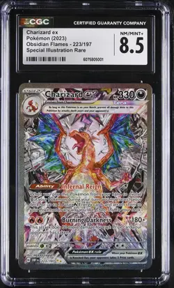 POKEMON OBF EN-OBSIDIAN FLAMES SPECIAL ILLUSTRATION RARE CHARIZARD EX CGC 8.5 - Image 1