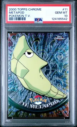 2000 TOPPS CHROME POKEMON T.V. #11 METAPOD PSA 10 - Image 1