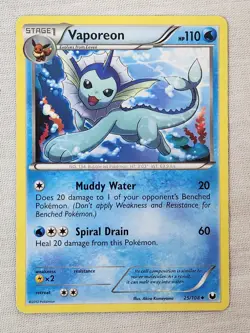 NM Vaporeon - Normal 25/108 Dark Explorers Pokemon TCG - Image 1