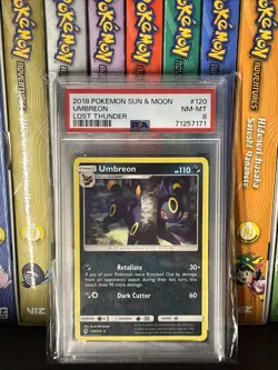 2018 Pokemon Sun & Moon : Lost Thunder Umbreon (Normal) 120/214 PSA 8 NM-MT - Image 1