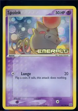 Pokemon EX EMERALD - #66/106 Spoink - Reverse Holo - ENG - Moderately Played - Image 1