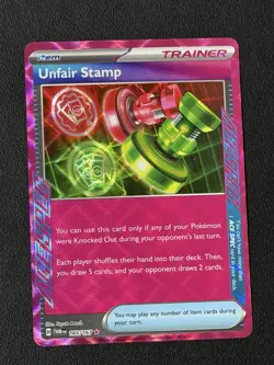 Unfair Stamp 165/167 Pokemon TCG Twilight Masquerade Ace Spec Rare Trainer - NM - Image 1