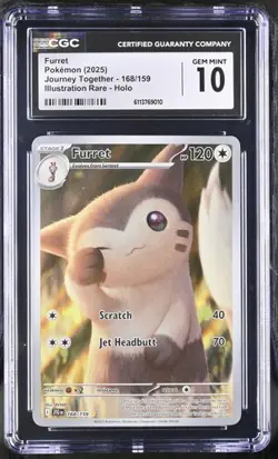 Pokemon Furret 168 Journey Together illustration Rare CGC 10 Gem Mint - Image 1