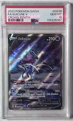 Pokemon Suicune V Full Art GG38/GG70 Crown Zenith #GG38 GEM MINT PSA 10 - Image 1