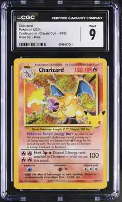 Charizard 4/102 Base Set Holo Pokemon CGC 9 Mint *041 - Image 1