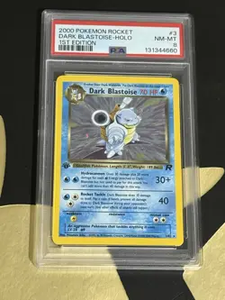 2000 POKEMON ROCKET 1ST EDITION #3 DARK BLASTOISE-HOLO PSA 8 - Image 1